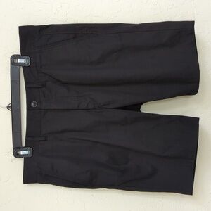 Zara Men's Black Flat Front Textured Cotton Blend Chino Shorts Size 34